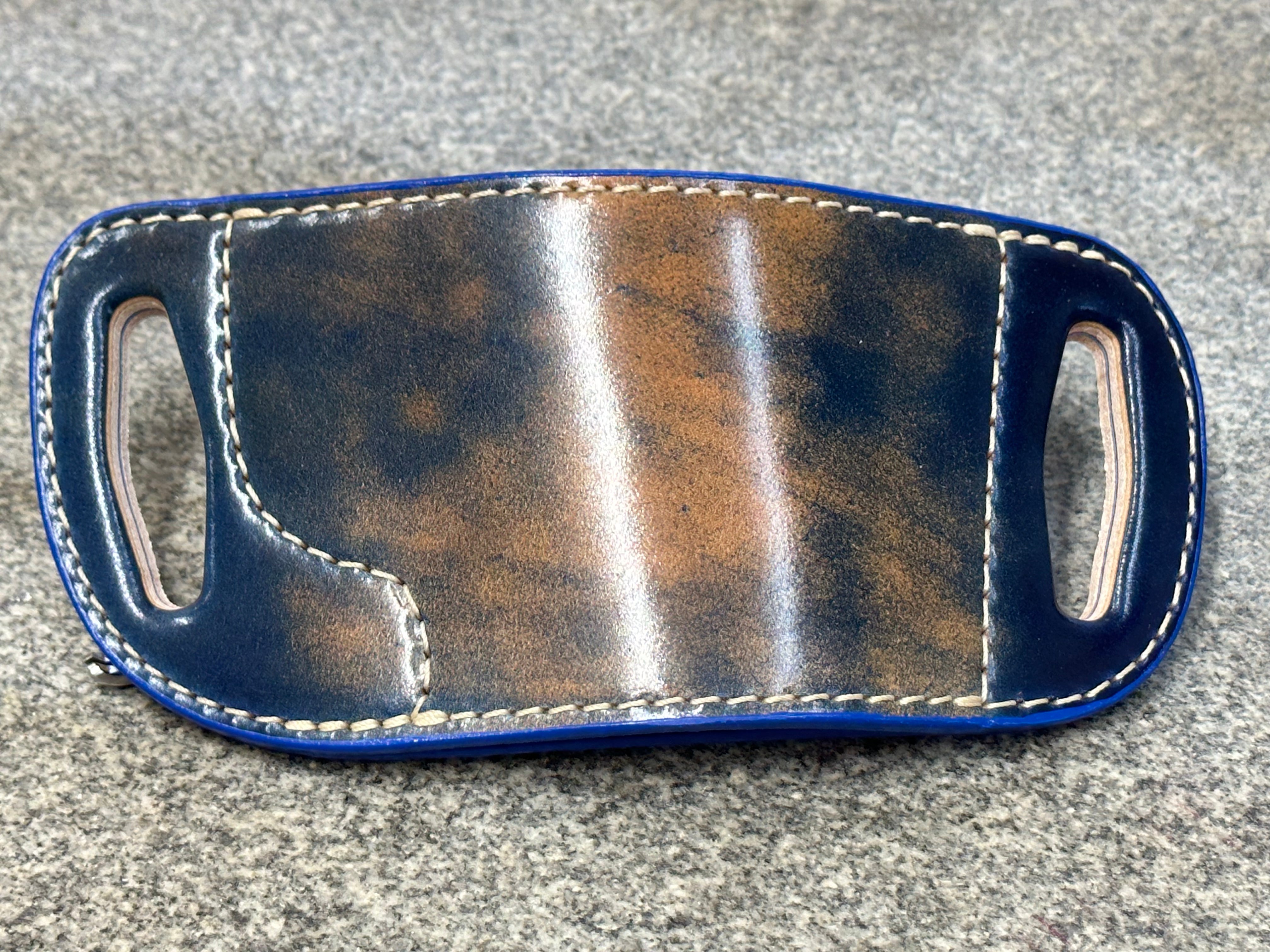 "Marbled" Shell Cordovan - Veg Tanned (Ocean) Slide Holster