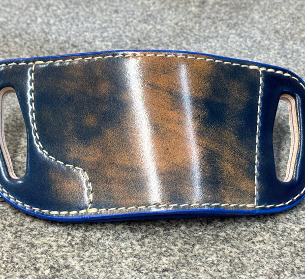 "Marbled" Shell Cordovan - Veg Tanned (Ocean) Slide Holster